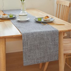 Bareunliving 亞麻桌旗, 1個, 30 x 180 cm, 深灰色
