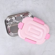 티어제로 더블 튜브 뚜껑 스텐 식판 LF7112, 미스틱핑크, 단품