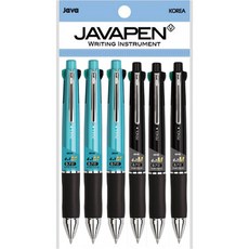 JAVAPEN Jet 4+1M 多功能筆 0.7mm 2種 x 3p, 金屬薄荷綠, 金屬黑, 1套