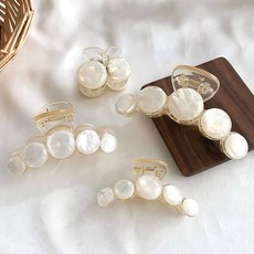 珍珠圓面造型髮夾組 4個入