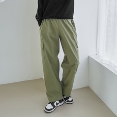 플레이즈 남성용 밴딩 포켓 와이드 팬츠