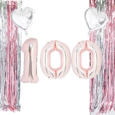 PARTYSHOW 紀念日慶祝 玫瑰金100天 雙色混合窗簾組, 混合顏色, 1套