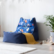 리바트 크레프 빈백 체어 L, 네이비