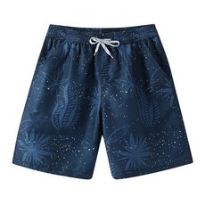 ATEAM 男士白色圓點沙灘泳褲, 混搭色