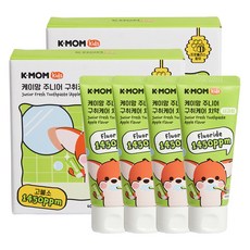 케이맘 아동용 구취케어 1450ppm 사과향 고불소 치약 4p, 2개, 240g