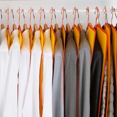 衣架 曬衣架 衣櫃 收納 衣架 高級款, 10入, 黃色(底座), 橘色(邊框, 掛鉤)