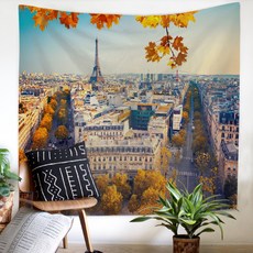 알로데 북유럽 파리 에펠 탑 풍경 패브릭 포스터 폴리에스터, NO 04