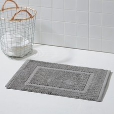 JAJU 논슬립 코튼 보더 욕실매트, 그레이, 1개