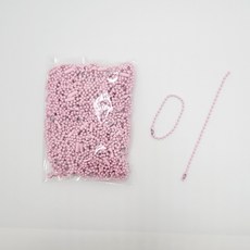 마다꾸미 볼체인 컬러군번줄 줄구슬 12cm, 라이트핑크, 100개