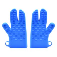 Yujintopia 加厚耐熱隔熱廚房手套 雙手一組, 藍色, 1套
