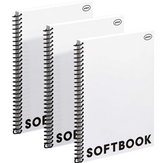 motemote 軟皮素面空白筆記本, Clova White, 3個