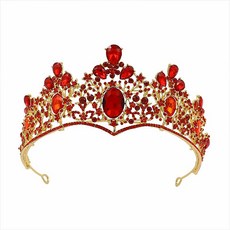 Lunaglam 小花朵造型皇冠 WC627, 1個, 金色全紅