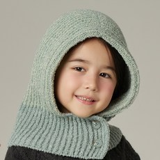 화이트샌즈 아동용 투톤 울 부클 바라클라바 페르나