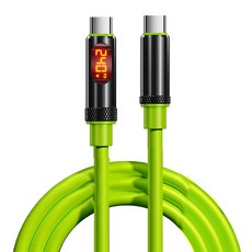 小麥購物 Type-C系列 數顯快充數據線 240W C-C L1369, 1個, 綠色, 2m