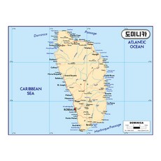 Map.Come 多米尼克行政地圖塗層 110 x 78cm, 1個