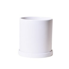 Feel Plant 圓形陶瓷花盆, 白色