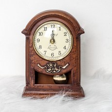 拱形原木桌鐘, 棕色
