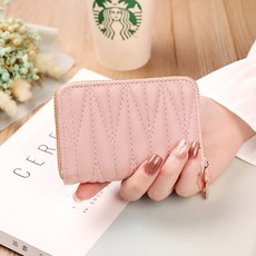 Eoripeul 女性用 學生 簡約 菱格 短夾