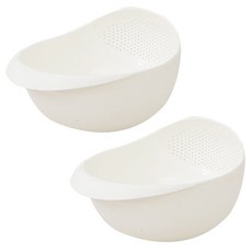 THE ZAKKA 洗米瀝水籃 象牙白色 PP塑料, 小號 23 x 17.5 x 12.5cm, 2個