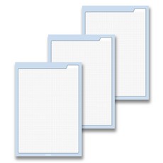 TOCTOC 彩虹色方格筆記本 A4, 藍色, 3個