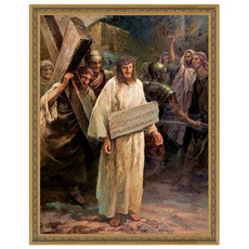 이요한 화백 캔버스 성화 22 십자가 행진 12, 골드1