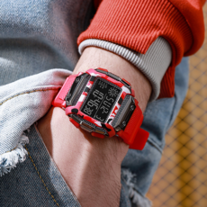 Soyo Sanghoe 高級數位電子運動手錶, 紅色, 1個