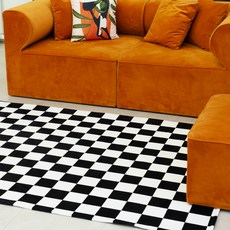inroom 棋盤格紋超細纖維亮點地毯