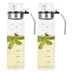 耐熱玻璃把手油瓶, 500毫升, 2個