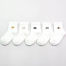 Sulrebal 孩童貓咪圖案短襪組 5雙