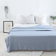 &STICH 直條床墊毯, 藍色