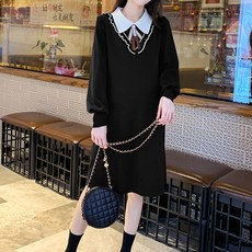 Estella 孕婦針織長袖連身裙