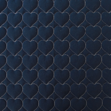 COTTONVILL DTP 寬幅 20支棉 生物水洗 鋪棉布料 愛心絎縫 440g, 1個, 深海軍藍