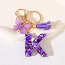 I&G Market 美麗紫色字母商品掛飾 K, 1個, 混合顏色