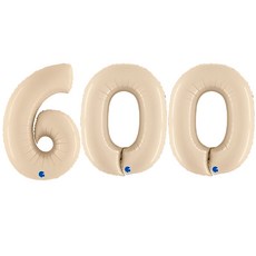 GRABO BALLOONS 大號銀箔數字氣球 600, 1套, 奶油色