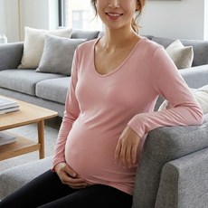 언헤브 임부 유넥 긴팔 티셔츠