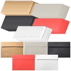 2Youngdesign 結婚請柬與明信片信封 5款 x 20入, 混合顏色, 1套