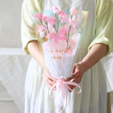 센트바스켓 조화 루미에르 스위트피 오로라 꽃다발, 연핑크, 1개