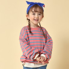 chocomong 兒童配色條紋大學T恤