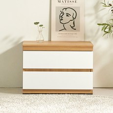 메이크 서랍장, 오크화이트, 2단