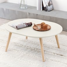 I CAN COMPANY 橄欖色 800 LPM 實木腳茶几, 奶油米色