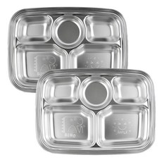 KitchenU Aijyu 不鏽鋼加深型餐盤 2入, 單一顏色, 2個