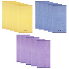 Moohan Towel BTS DNA彩色圖案刺繡毛巾 3款 各5入, 紫色、黃色、藍色, 1組