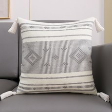 g BEDDING 現代流蘇沙發裝飾抱枕, 灰色