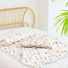 아띠블랑 인견 아기베개 커버 2p + 속통 + 블랭킷 + 바디필로우 세트, 주라기