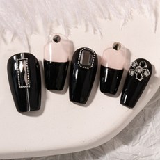 Quardi復古吊墜美甲飾品 6款 x 2入組, 銀色, 1個