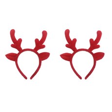 鹿角髮箍, 2個, 紅色