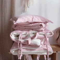 eightroom 頂級感性素色Mare雙面高密度兒童午睡墊, 牛奶粉紅