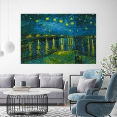 백앤아트 빈센트 반고흐 명화 작품 인테리어 캔버스 액자 13 론강의 별밤