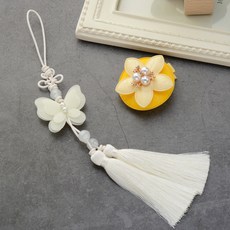 HanNal 女童用Narin韓服髮夾 + 珍珠蝴蝶雙流蘇佩飾套組