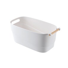 하이베어 깔끔한 펜트리 욕실 수납 정리 바구니 D64 33.5 x 18 x 15.5 cm, 화이트, 1개